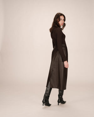 Grace & Mila Sirene Faux Leather Midi Skirt