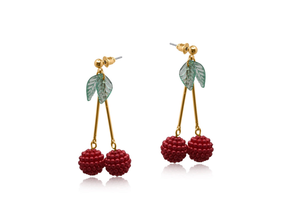 Big Metal London Lily Beaded Cherry Earrings