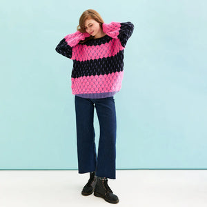 Cara & The Sky Marissa Stripe Bubble Stitch Jumper