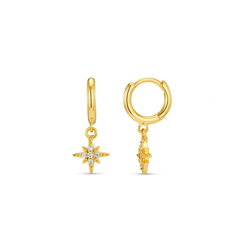 Orelia Pavé Starburst Mini Micro Hoops