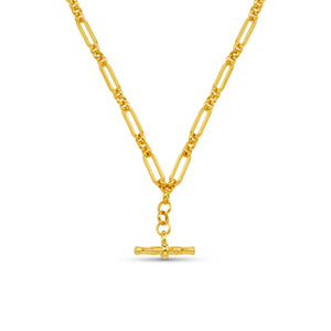 Orelia Link T-Bar Drop Necklace Gold