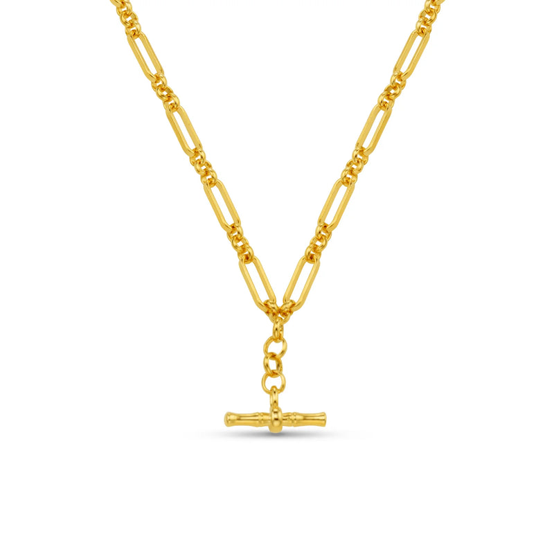Orelia Link T-Bar Drop Necklace Gold