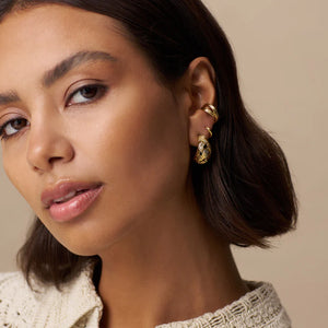 Orelia Domed Woven Cut Out Hoops