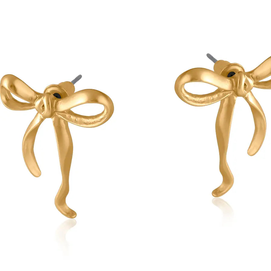 Big Metal London Paloma Bow Matte Earrings
