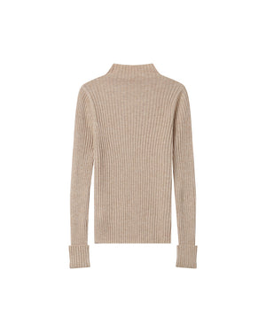 Grace & Mila Saturday Ribbed Mock Neck Jumper