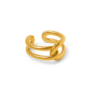 Orelia Interlocking Open Adjustable Ring