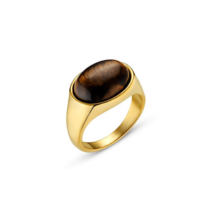 Orelia Semi Precious Tiger's Eye Statement Ring