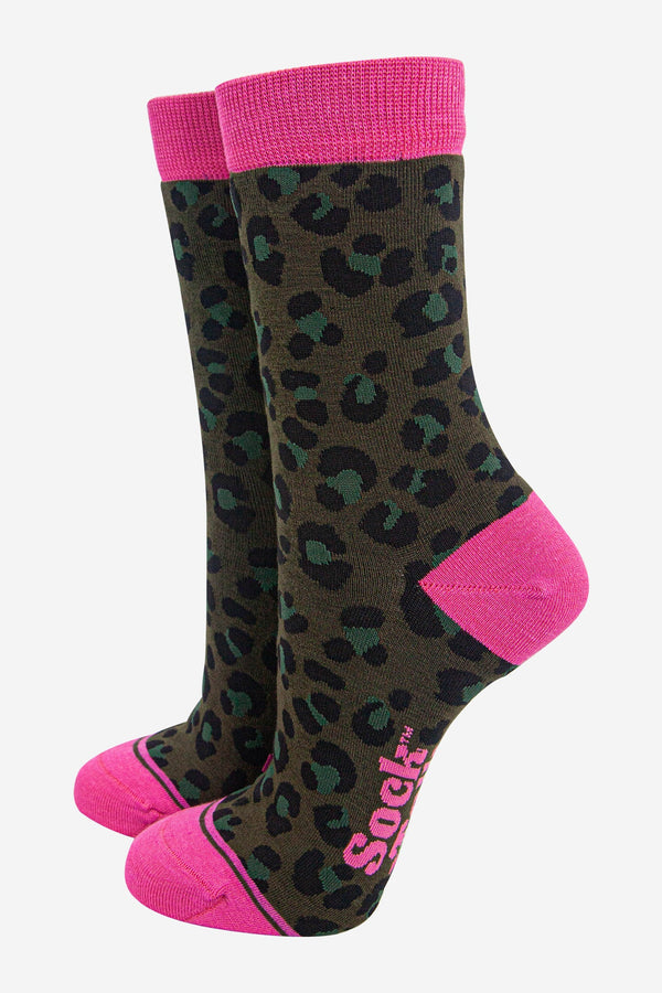Sock Talk Bamboo Khaki Leopard Socks