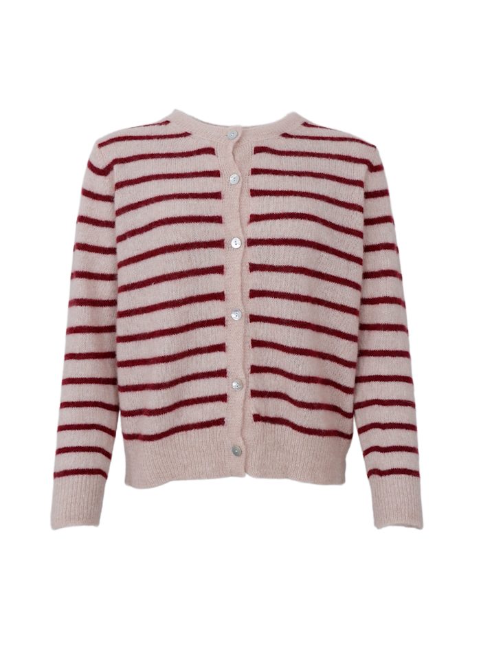 Black Colour Dell Stripe Knit Cardigan