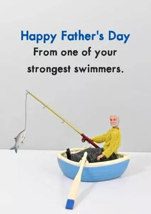 Bold & Bright Strongest Swimmers Father's Day Card