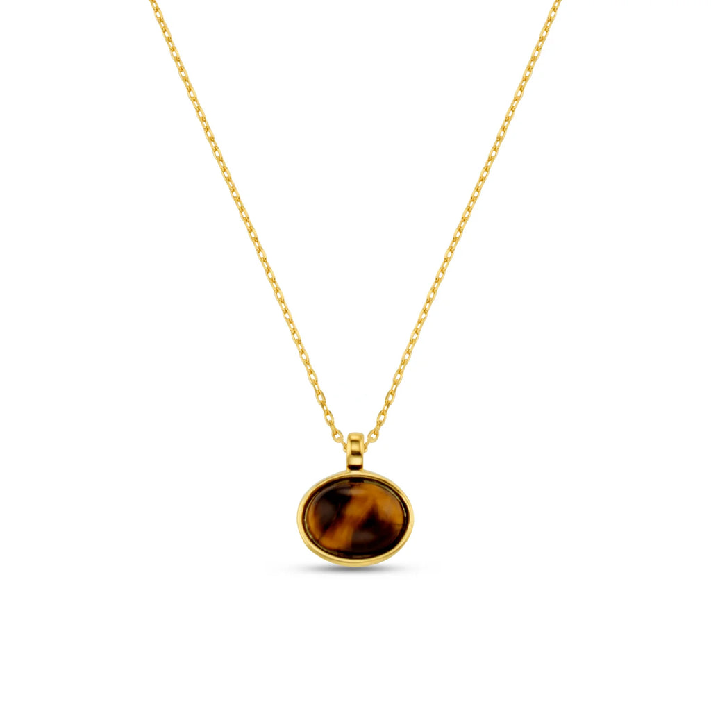 Orelia Semi-Precious Tiger's Eye Pendant