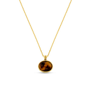 Orelia Semi-Precious Tiger's Eye Pendant