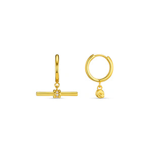 Orelia Crystal T Bar Hoop Earrings