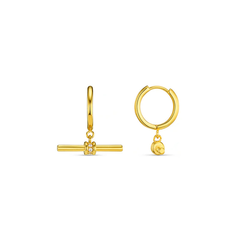 Orelia Crystal T Bar Hoop Earrings