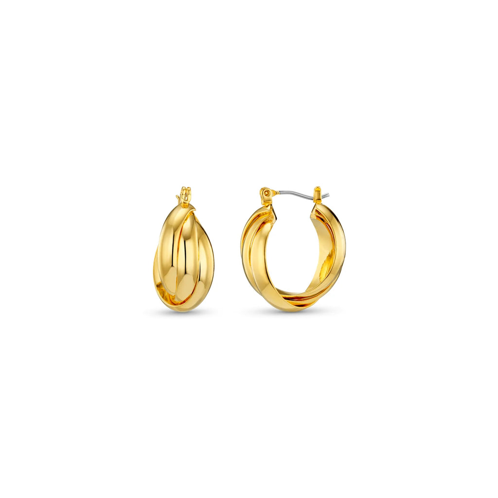 Orelia Small Interlocking Hoop Earrings