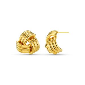 Orelia Interlocking Statement Stud Earrings Sliver or Gold