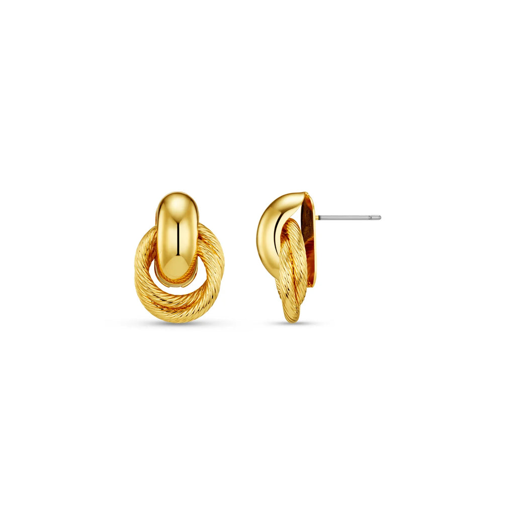 Orelia Mini Textured Interlocking Earrings