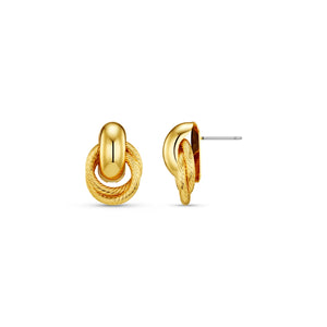 Orelia Mini Textured Interlocking Earrings