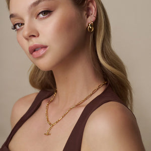 Orelia Mini Textured Interlocking Earrings