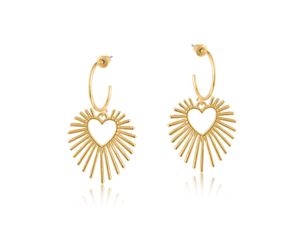Big Metal London Selena Sunburst Hoop Earrings