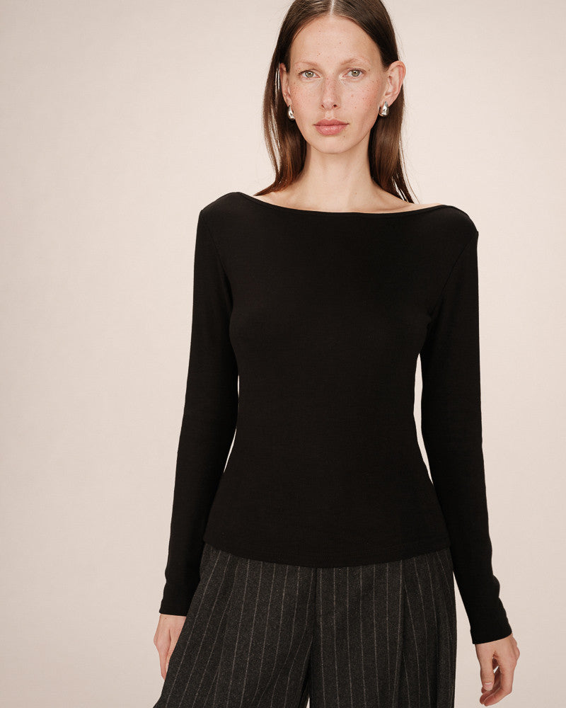 Grace & Mila Stanley Boat Neck Long-Sleeved Top