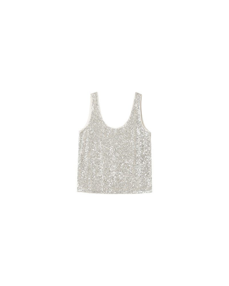 Grace & Mila Ode Silver Sequin Tank Top