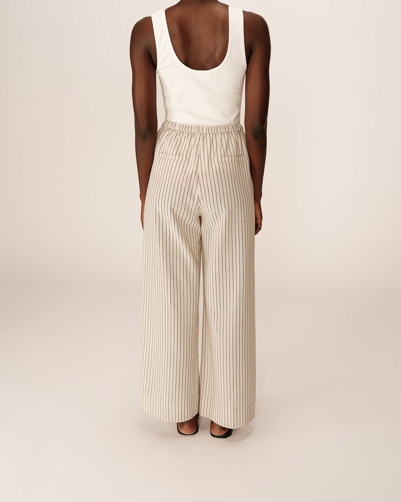 Grace & Mila Perry Beige Striped Trousers