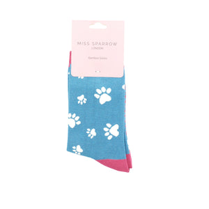 Miss Sparrow Bambo Paw Print Socks