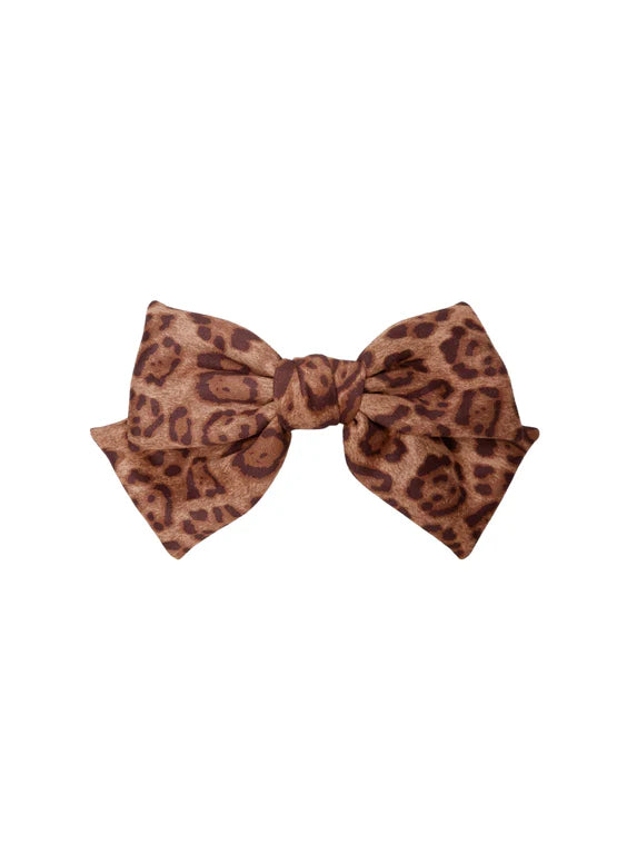 Black Colour Zelinda Leopard Bow