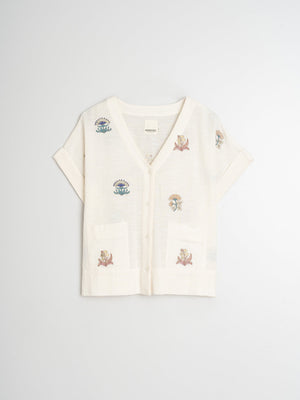 Indi & Cold Short-Sleeve Embroidered Shirt