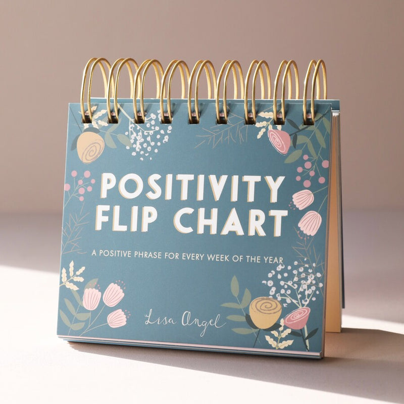Lisa Angel Weekly Positivity Floral Desktop Flip Chart