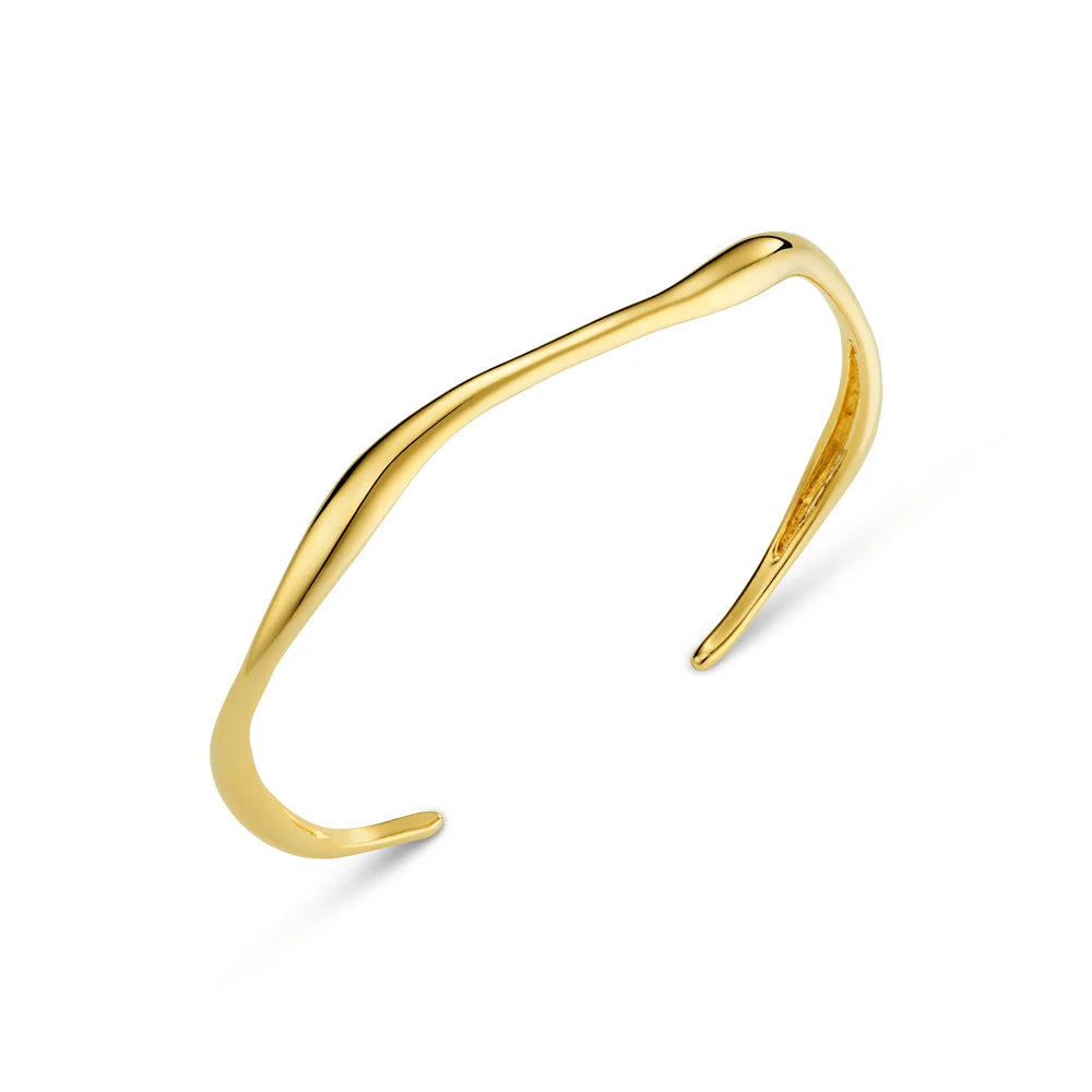 Orelia Fine Wave Bangle Gold