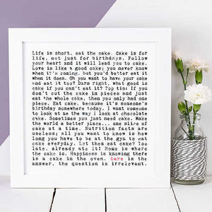 Wise Words Print - Cake