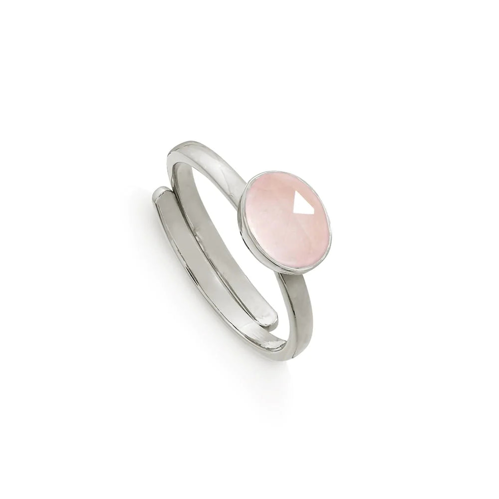 Sarah Verity Atomic Mini Rose Quartz Silver Ring