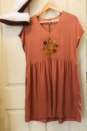 Indi & Cold embroidered tunic dress
