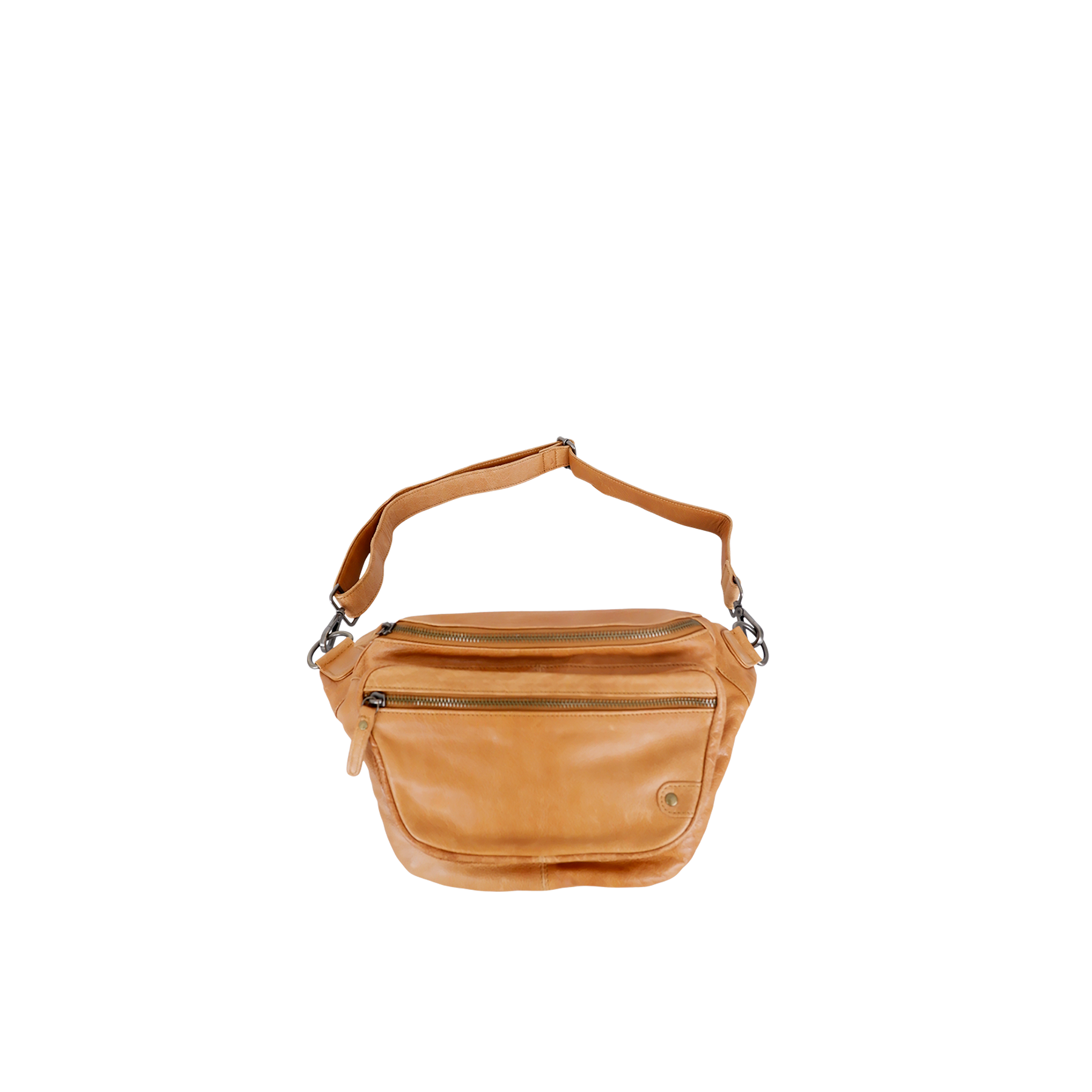 Black Colour Rebel Brown Leather Bum Bag Mint Tea Boutique