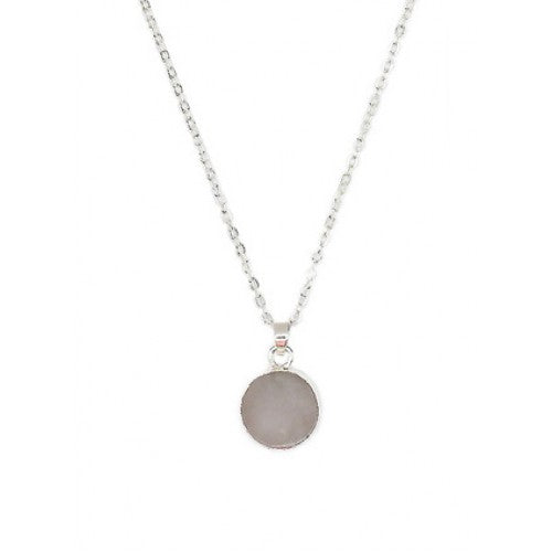 Isles and Stars Silver Semi-precious Stone Circle Pendant Necklace