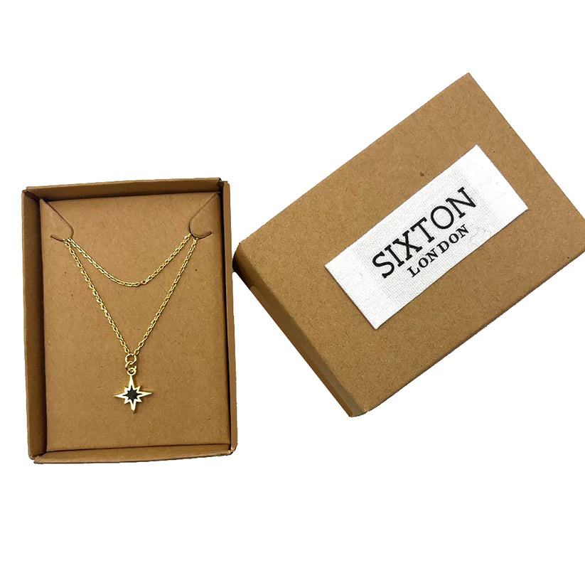 Sixton London Enamel Sunburst Necklace