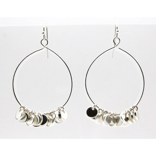 Isles and Stars Hoop with Dangle Earrings Silver or Gold
