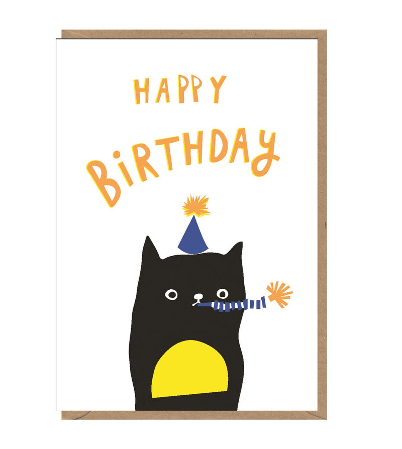 Early Birds Happy Birthday Neon Card - Cat