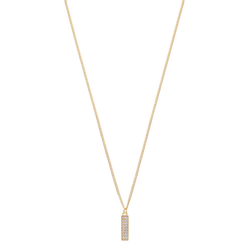 Orelia Pave Bar Necklace - Gold/Silver
