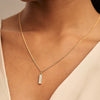 Orelia Pave Bar Necklace - Gold/Silver