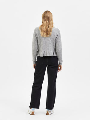 Selected Femme Patchy Cropped Knitted Jumper