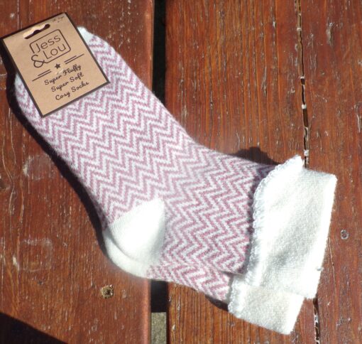 Jess & Lou Herringbone Cosy Cuff Socks