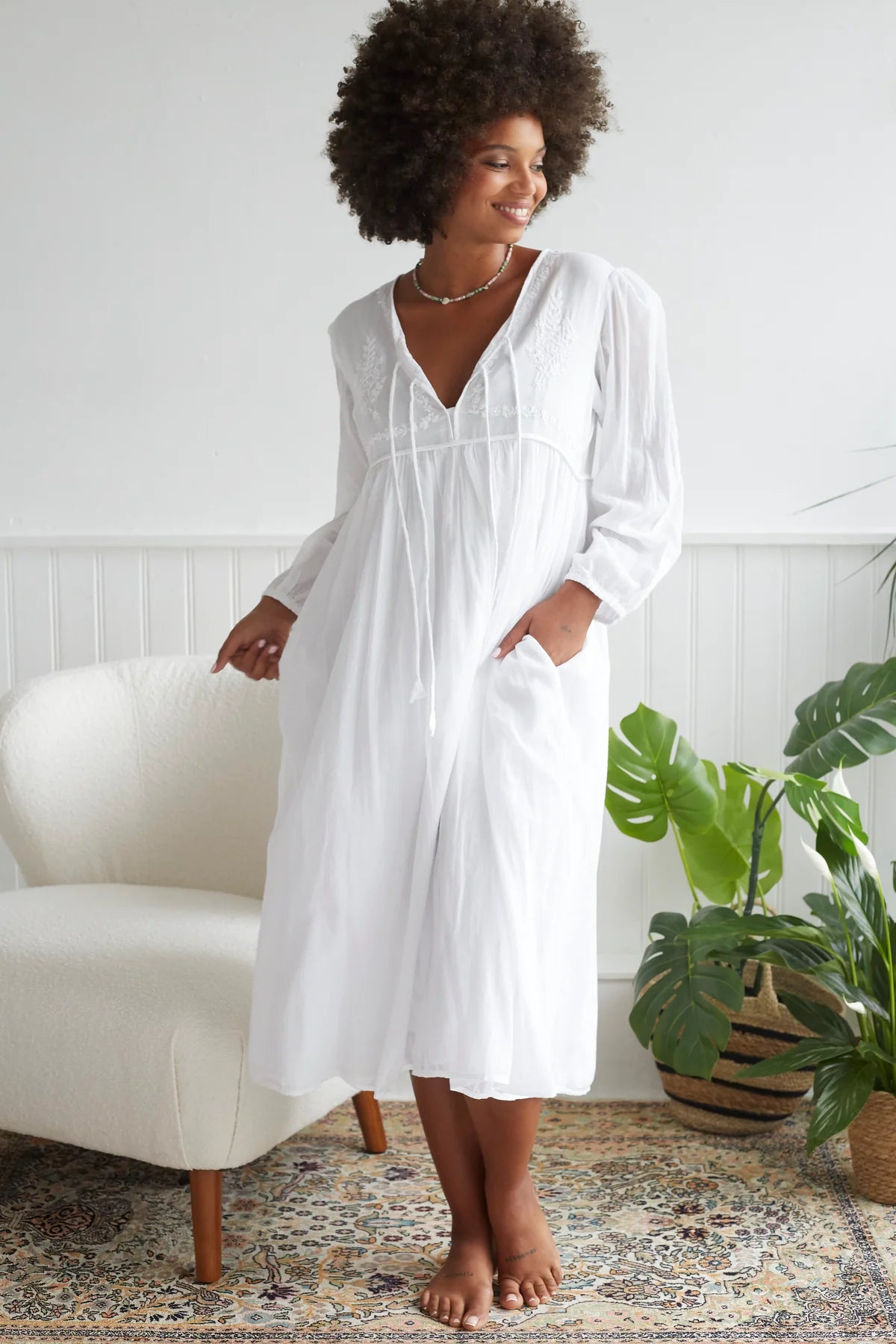 Chikankari maxi dress online