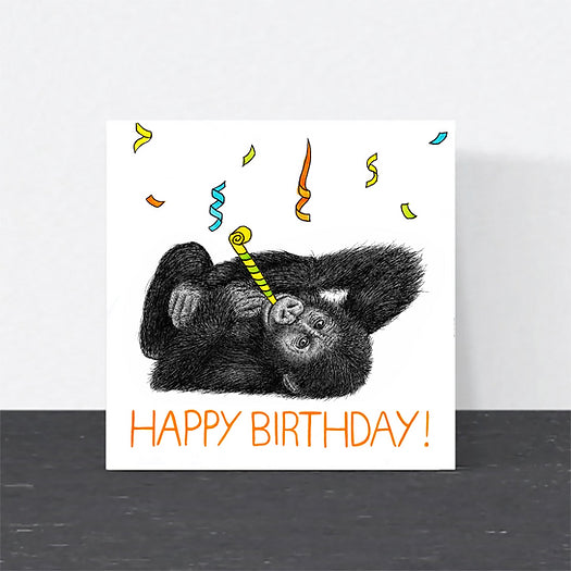 Wild Lines Baby Gorilla Birthday Card