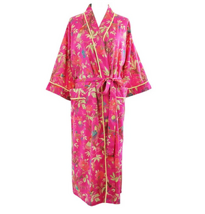 Powell Craft Hot Pink Bird Dressing Gown