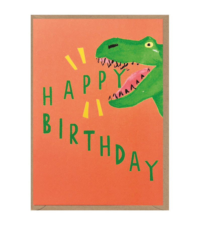 Fab Neon Dinosaur Happy Birthday Card