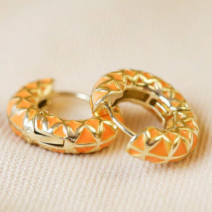 Lisa Angel Orange & Gold Enamel Earrings