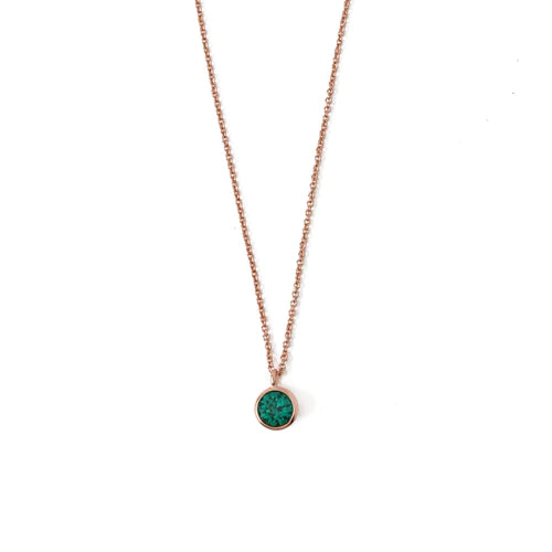 Orelia Emerald Swarovski Crystal Rose Gold Necklace
